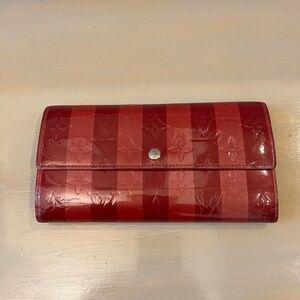 Louis Vuitton Red Vernis wallet